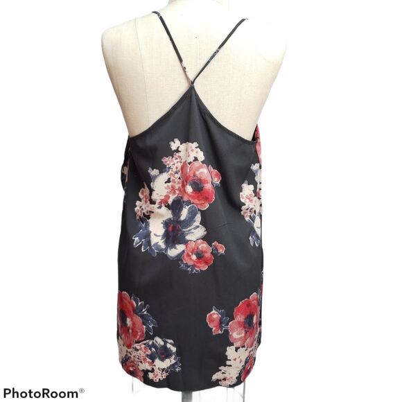 Free People Black Crepe Floral Faux Wrap Dress XSMALL - Picture 4 of 13
